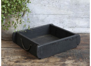 Dřevěná černá retro bedýnka s uchy Grimaud Brick Mould - 31*25*8 cm