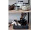 Dřevěná černá retro bedýnka s uchy Brick old black - 31*25*8 cm Chic Antique