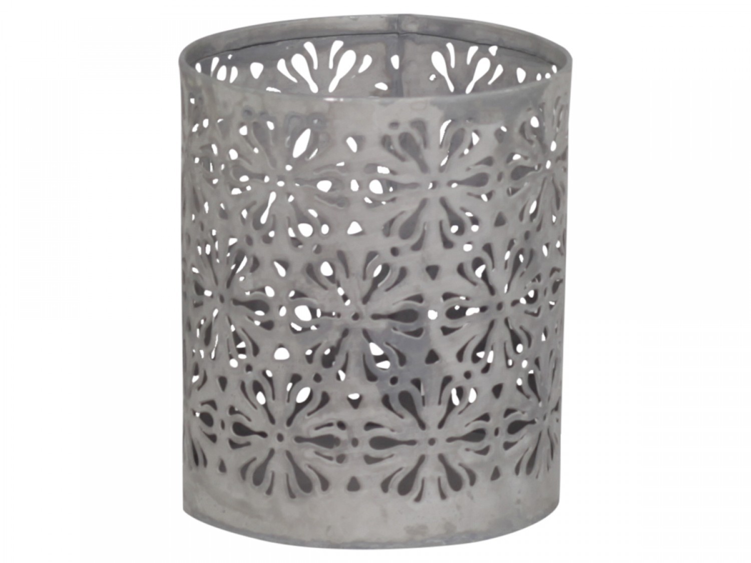 Zinkový antik svícen s květy Flowers - Ø 8*10cm Chic Antique Zinkový antik svícen s květy Flowers - Ø 8*10cm Chic Antique