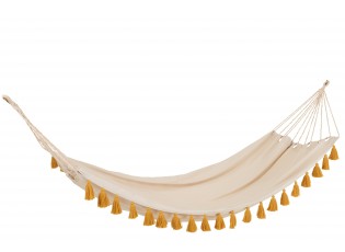 Béžová režná bavlněná hamaka se střapci Hammock - 228*130*335 cm