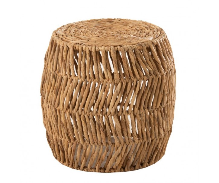 Přírodní odkládací stolek s výpletem z vodního hyacintu Maurice - Ø42*42cm J-Line by Jolipa