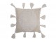 Krémový polštář se střapci a reliéfem Tasse - 45*45*13 cm J-Line by Jolipa