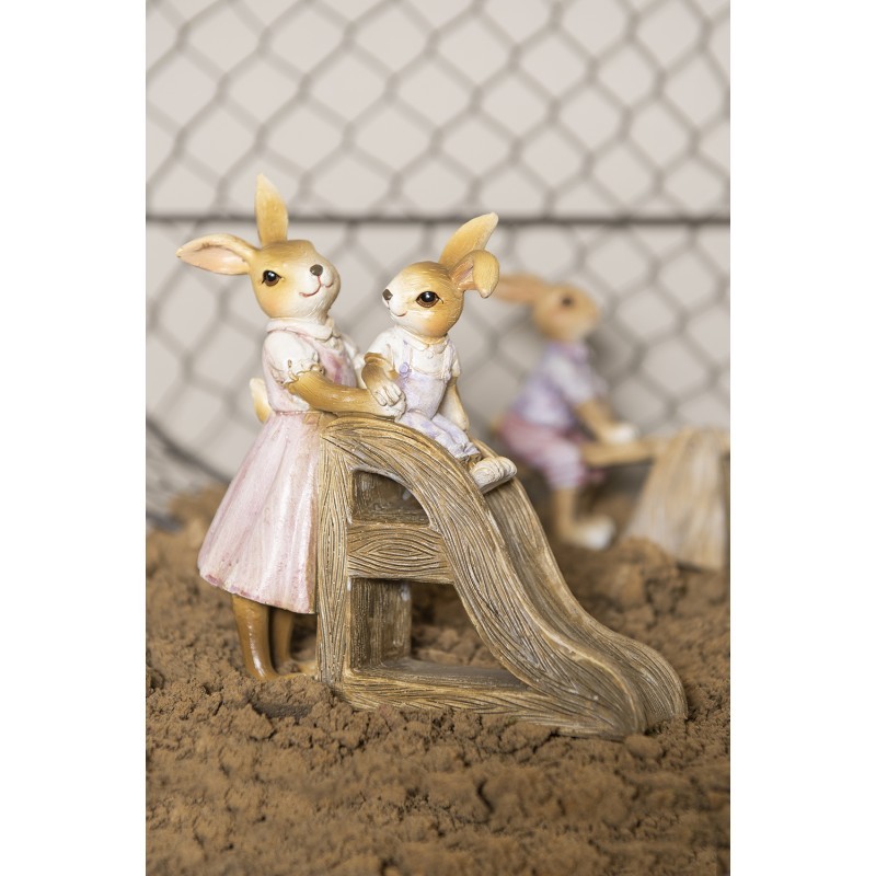 Velikonoční dekorace králíků u skluzavky - 14*6*15 cm Clayre & Eef Velikonoční dekorace králíků u skluzavky - 14*6*15 cm Clayre & Eef