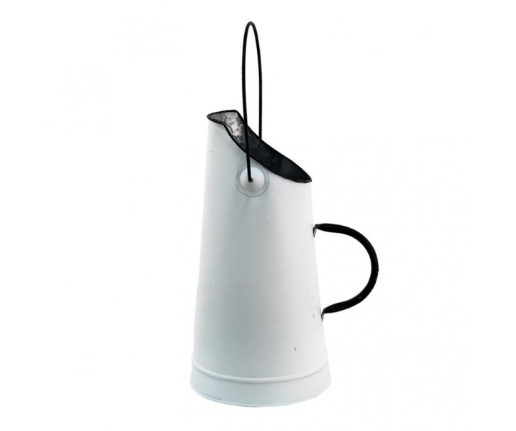 Bílý dekorační plechový uhlák - Ø 15*30 cm Clayre & Eef