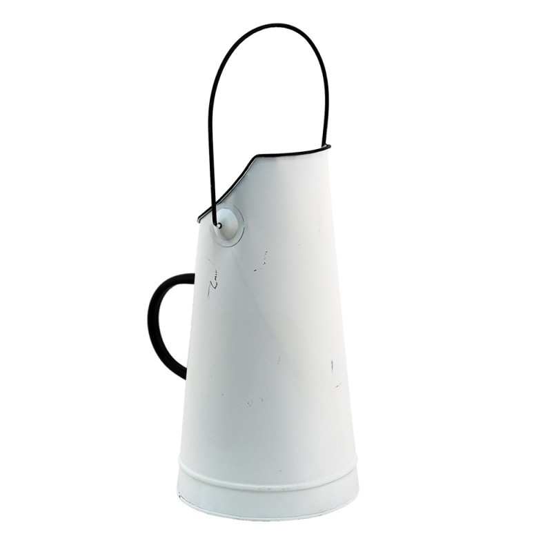 Bílý dekorační plechový uhlák - Ø 15*30 cm Clayre & Eef Bílý dekorační plechový uhlák - Ø 15*30 cm Clayre & Eef