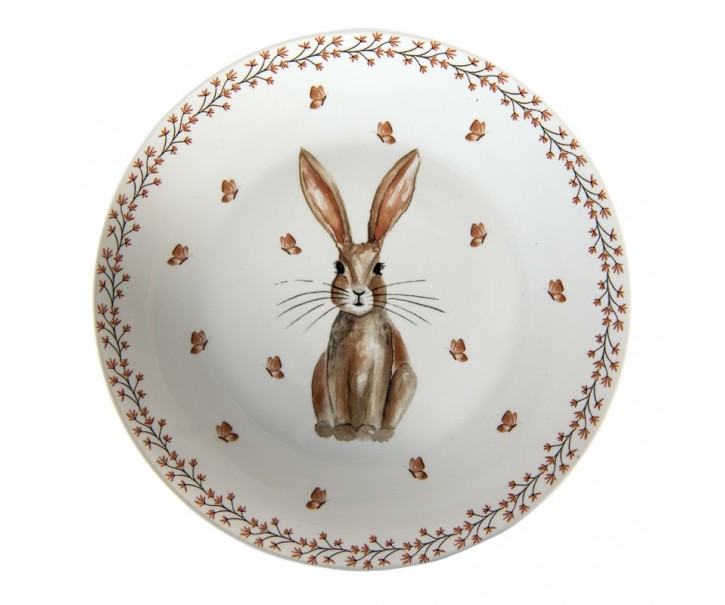 Dezertní talířek Rustic Easter Bunny - Ø 20*2 cm Clayre & Eef