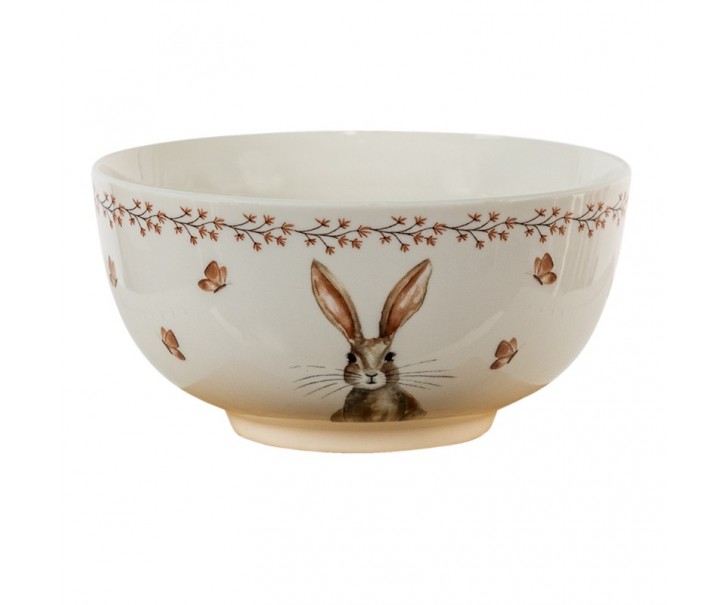 Porcelánová miska Rustic Easter Bunny - Ø 14*7 cm / 0.5 L Clayre & Eef