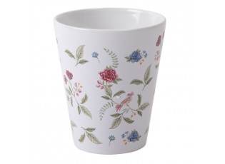 Bílý hrneček s potiskem květin Bloom Like Wildflowers - Ø 9*10 cm / 300 ml