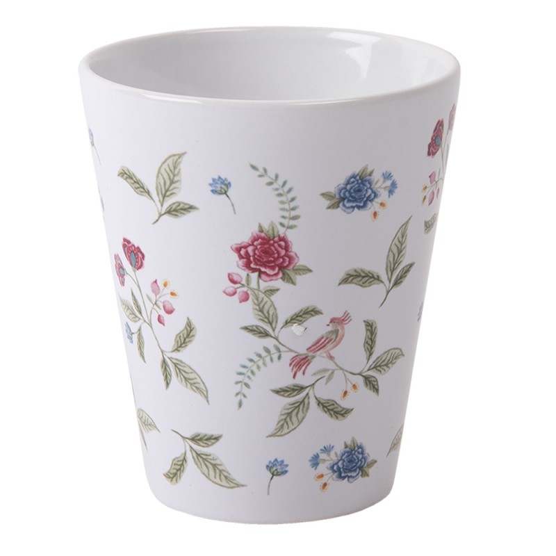 Bílý hrneček s potiskem květin Bloom Like Wildflowers - Ø 9*10 cm / 300 ml Clayre & Eef Bílý hrneček s potiskem květin Bloom Like Wildflowers - Ø 9*10 cm / 300 ml Clayre & Eef