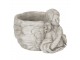 Šedý květináč s andělkou Anjel - 19*17*14 cm Clayre & Eef