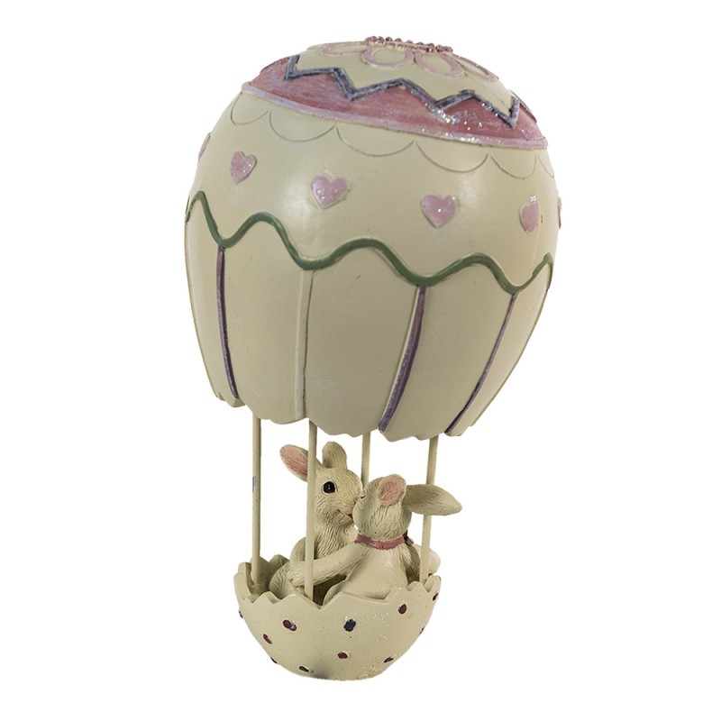 Dekorace zamilovaných králíčků v balónu - 11*11*19 cm Clayre & Eef Dekorace zamilovaných králíčků v balónu - 11*11*19 cm Clayre & Eef