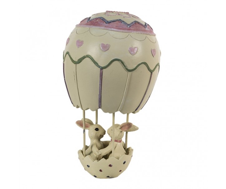 Dekorace zamilovaných králíčků v balónu - 11*11*19 cm Clayre & Eef