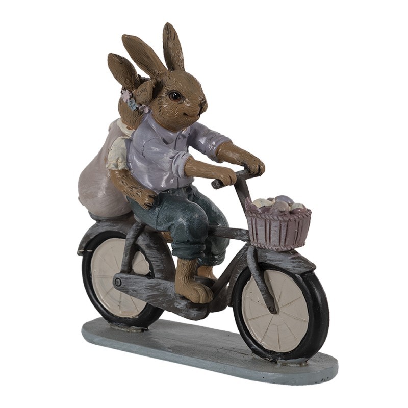 Dekorace zamilovaní králíci na kole - 14*5*15 cm Clayre & Eef Dekorace zamilovaní králíci na kole - 14*5*15 cm Clayre & Eef