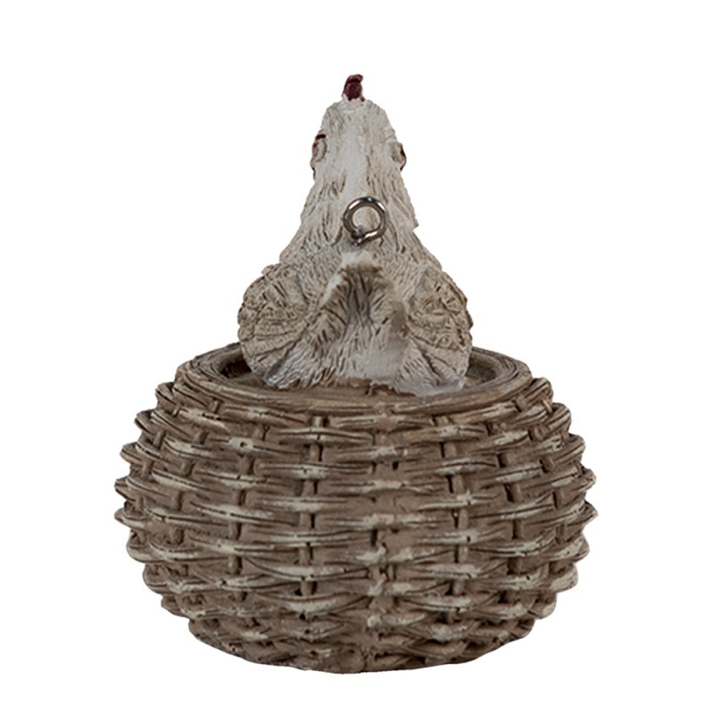 Závěsná dekorace slepička na košíčku - 5*5*6 cm Clayre & Eef Závěsná dekorace slepička na košíčku - 5*5*6 cm Clayre & Eef