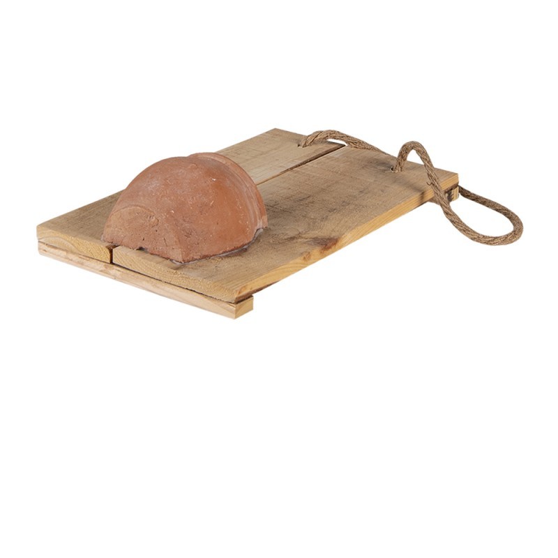 Závěsná dekorativní dřevěná deska s hnědým hrnečkem - 18*11*28 cm Clayre & Eef Závěsná dekorativní dřevěná deska s hnědým hrnečkem - 18*11*28 cm Clayre & Eef
