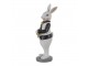 Dekorace králík v košili držící zlaté vajíčko - 5*5*15 cm Clayre & Eef
