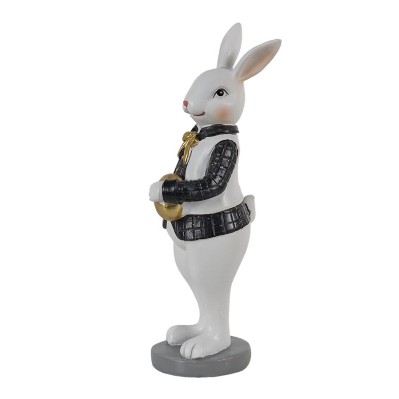 Dekorace králík v košili držící zlaté vajíčko - 5*5*15 cm Clayre & Eef Dekorace králík v košili držící zlaté vajíčko - 5*5*15 cm Clayre & Eef