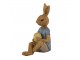 Dekorace sedící králík s malovaným vajíčkem - 10*6*12 cm Clayre & Eef