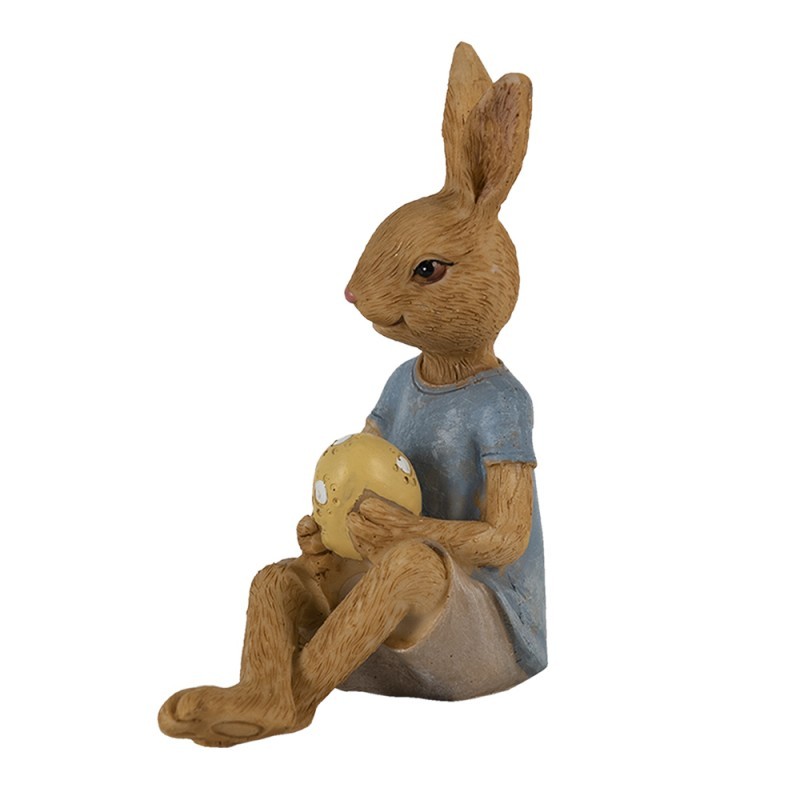 Dekorace sedící králík s malovaným vajíčkem - 10*6*12 cm Clayre & Eef Dekorace sedící králík s malovaným vajíčkem - 10*6*12 cm Clayre & Eef