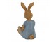 Dekorace sedící králík s malovaným vajíčkem - 10*6*12 cm Clayre & Eef