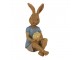 Dekorace sedící králík s malovaným vajíčkem - 10*6*12 cm Clayre & Eef