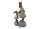 Dekorace králíčci na kamenech držící vajíčko - 10*6*17 cm Clayre & Eef