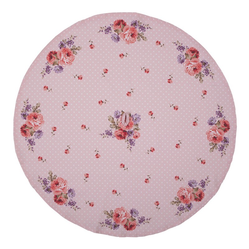Růžová kulatá utěrka s růžemi Dotty Rose - Ø 80 cm Clayre & Eef Růžová kulatá utěrka s růžemi Dotty Rose - Ø 80 cm Clayre & Eef