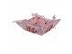 Růžový bavlněný košík na pečivo s růžemi Dotty Rose - 35*35*8 cm Clayre & Eef