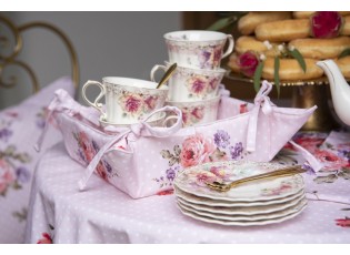 Růžová bavlněná chňapka - rukavice s růžemi Dotty Rose - 18*30 cm