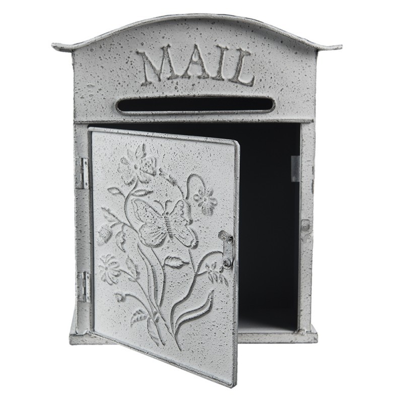 Světle šedá retro poštovní schránka Mail - 26*10*31 cm Clayre & Eef Světle šedá retro poštovní schránka Mail - 26*10*31 cm Clayre & Eef