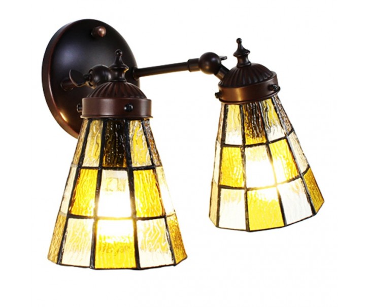 Nástěnná lampa Tiffany - 30*23*23 cm E14/max 2*25W Clayre & Eef
