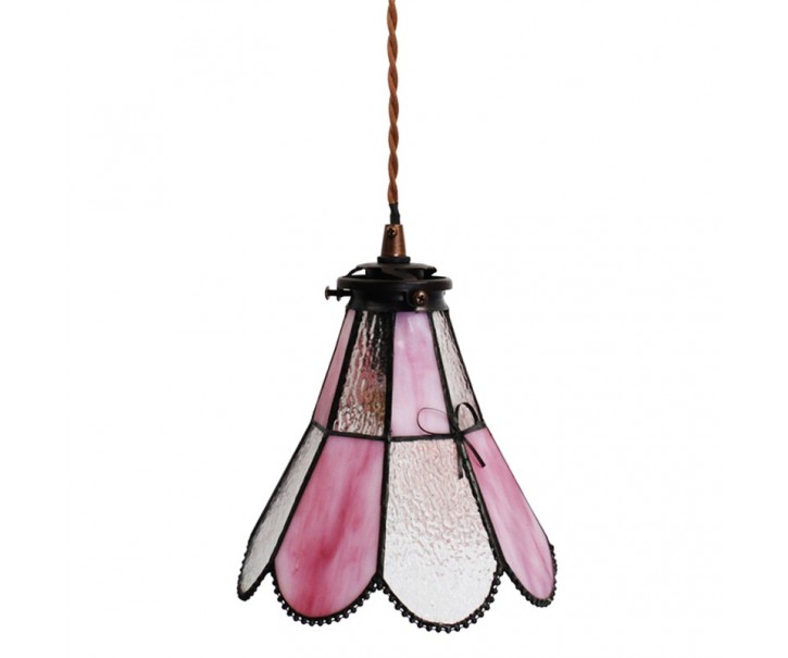 Závěsná lampa Tiffany FlowerArc pink - 18*15*115 cm E14/max 1*25W Clayre & Eef
