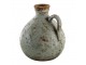 Šedá keramická dekorativní váza s ouškem - 18*17*20 cm Clayre & Eef
