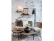 Kovový konferenční stůl s dřevěnou deskou s ornamenty - Ø 80*36cm Chic Antique