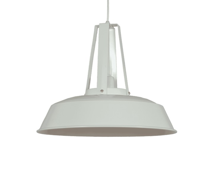 Krémové závěsné kovové retro světlo Industria Shiny cream - Ø 36 *32 cm Collectione