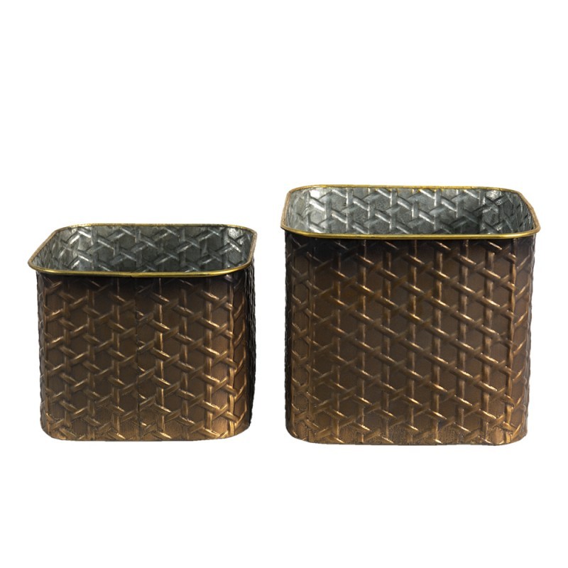 2ks zlatý antik dekorační obal na květináč - 20*20*17 / 18*18*14 cm Clayre & Eef 2ks zlatý antik dekorační obal na květináč - 20*20*17 / 18*18*14 cm Clayre & Eef