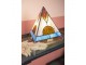 Stolní lampa Tiffany ve tvaru pyramidy - 26*26*30 cm Clayre & Eef