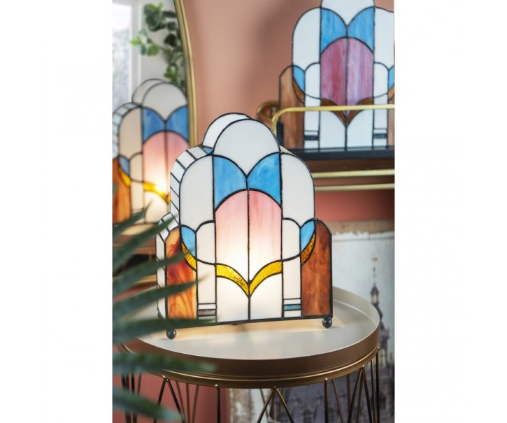 Stolní lampa Tiffany v neobvyklém tvaru Tafien - 30*4*25 cm Clayre & Eef