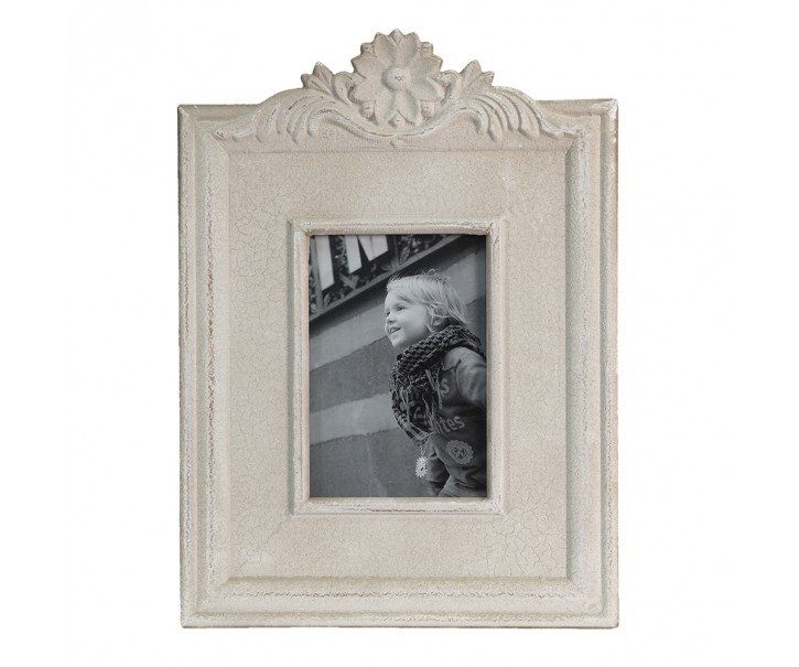 Krémový antik fotorámeček s popraskanou strukturou - 27*2*36 cm / 13*17 cm Clayre & Eef
