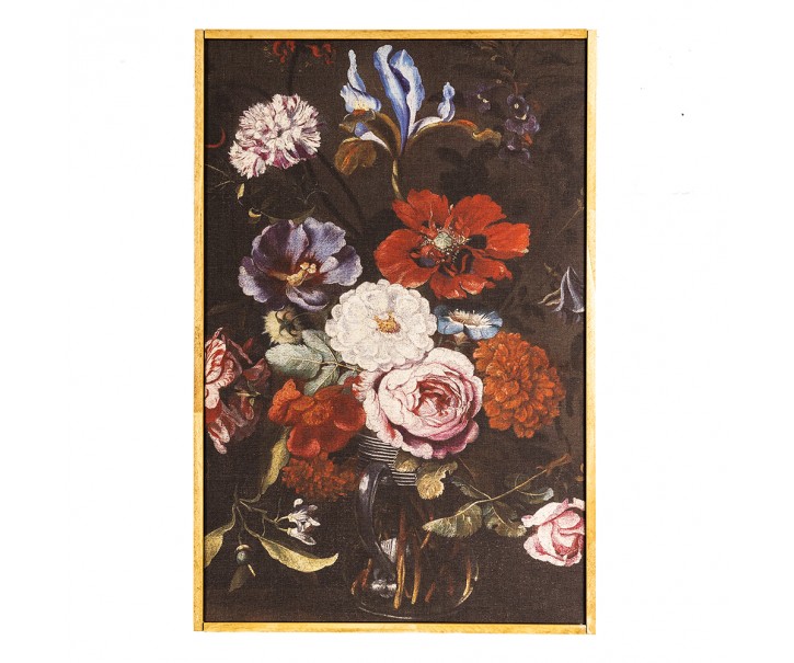 Vintage obraz květiny v dřevěném rámu - 40*3*60 cm Clayre & Eef