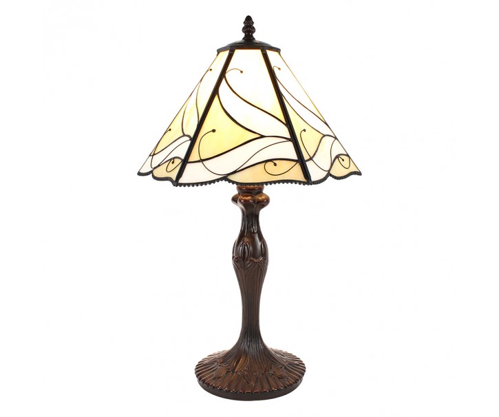 Béžová stolní lampa Tiffany Rio - Ø 31*43 cm E27/max 1*40W Clayre & Eef
