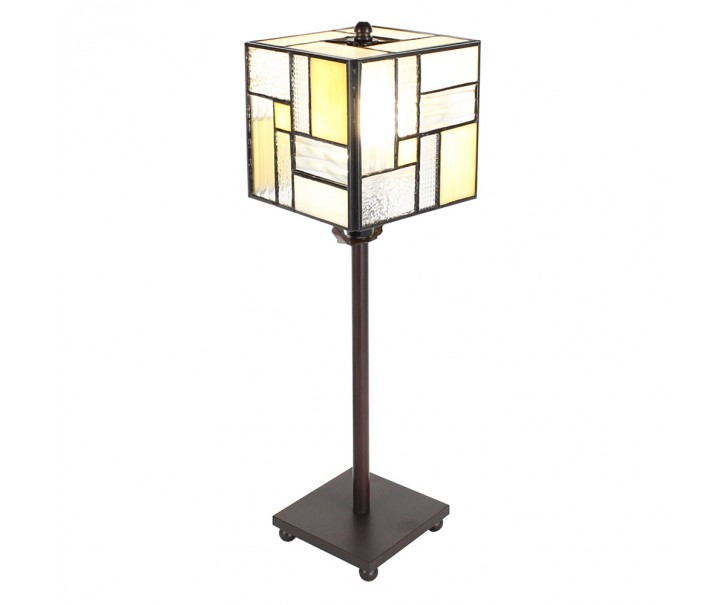 Stolní lampa Tiffany Cubio - 13*13*18 cm E14/max 1*25W Clayre & Eef