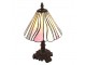 Béžovo-růžová stolní lampa Tiffany Tasia - Ø 20*34 cm E14/max 1*25W Clayre & Eef