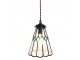 Závěsná Tiffany lampa modré detaily BlueRhom - Ø 15*115 cm E14/max 1*25W Clayre & Eef