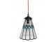 Závěsná Tiffany lampa modré detaily BlueRhom - Ø 15*115 cm E14/max 1*25W Clayre & Eef
