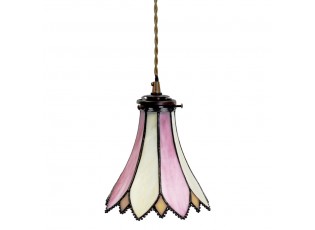 Závěsná lampa Tiffany Folwia pink - Ø 15*115 cm E14/max 1*25W