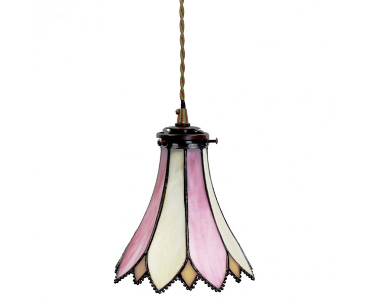 Závěsná lampa Tiffany Flower pink - Ø 15*115 cm E14/max 1*25W Clayre & Eef