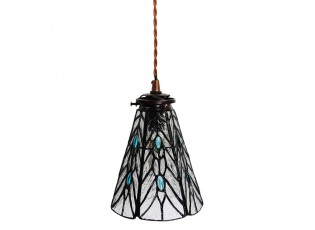 Závěsná Tiffany lampa modré kamínky BlueEye - Ø 15*115 cm E14/max 1*25W