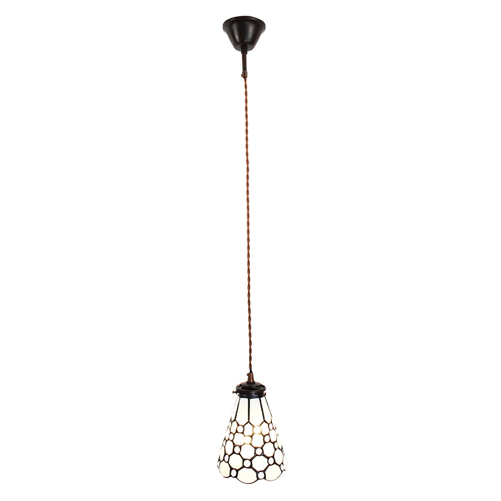 Závěsná Tiffany lampa kamínky TransparentEye - Ø 15*115 cm E14/max 1*25W Clayre & Eef Závěsná Tiffany lampa kamínky TransparentEye - Ø 15*115 cm E14/max 1*25W Clayre & Eef