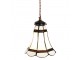 Stropní Tiffany lampa hnědé pruhy BrownLine - Ø 15*115 cm E14/max 1*25W Clayre & Eef